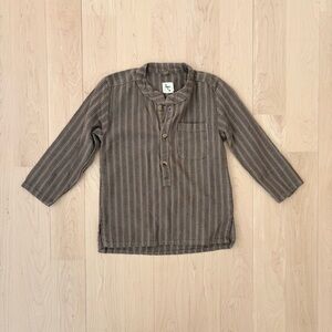 Nico Nico Brown Striped Henley Top